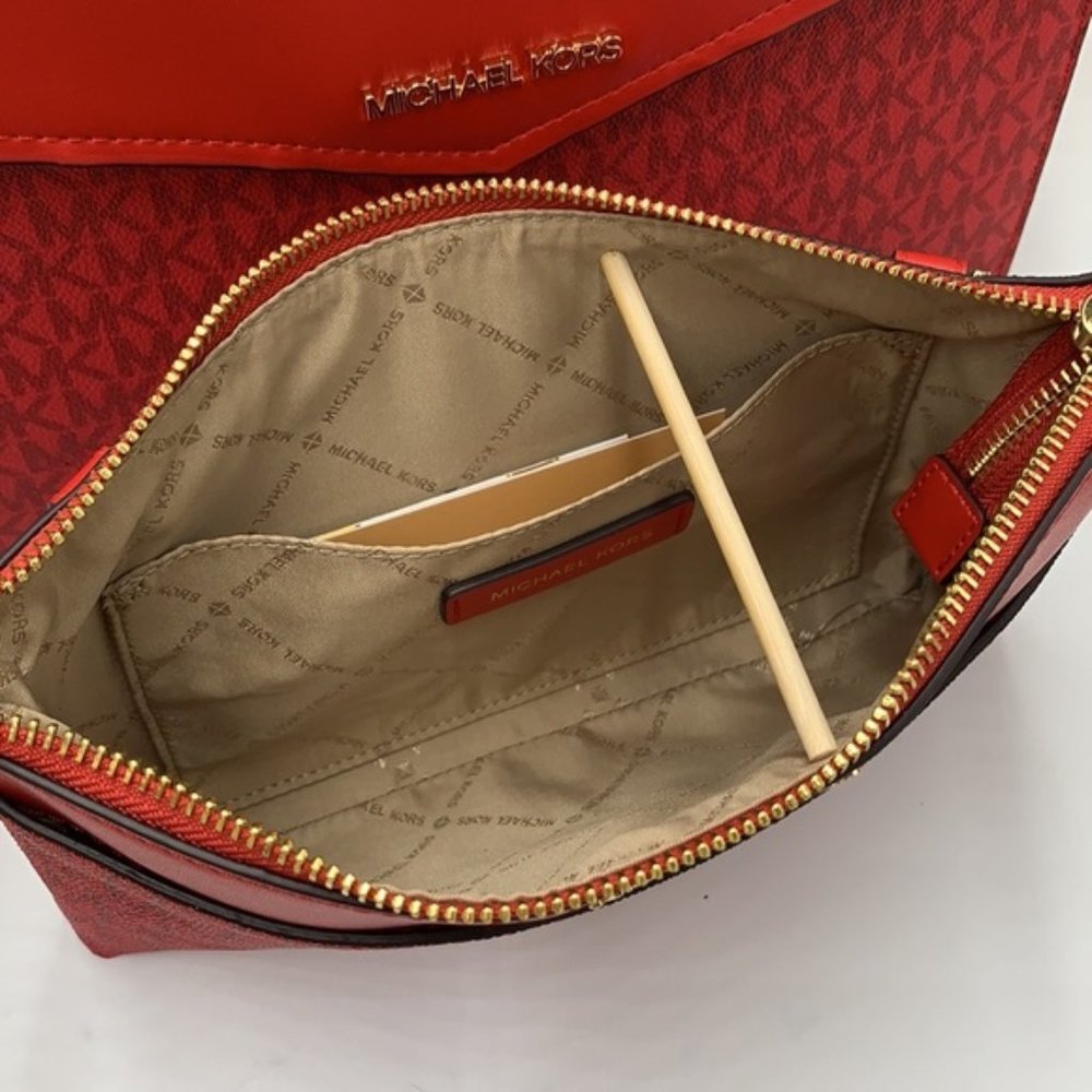 Michael Kors Maisie Large Pebbled Leather 3-in-1 Tote Bag Flame multi color - Picture 12 of 16